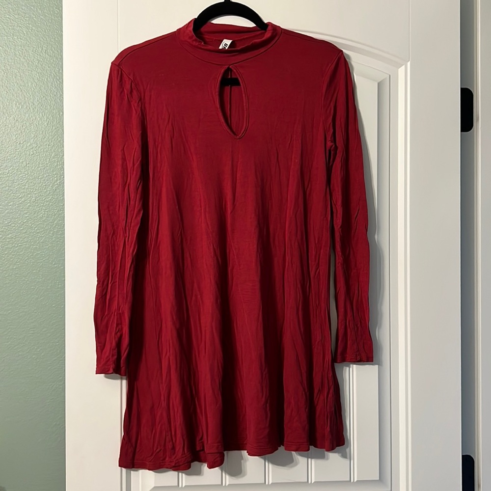 Red mini dress